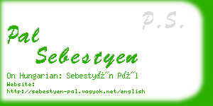 pal sebestyen business card